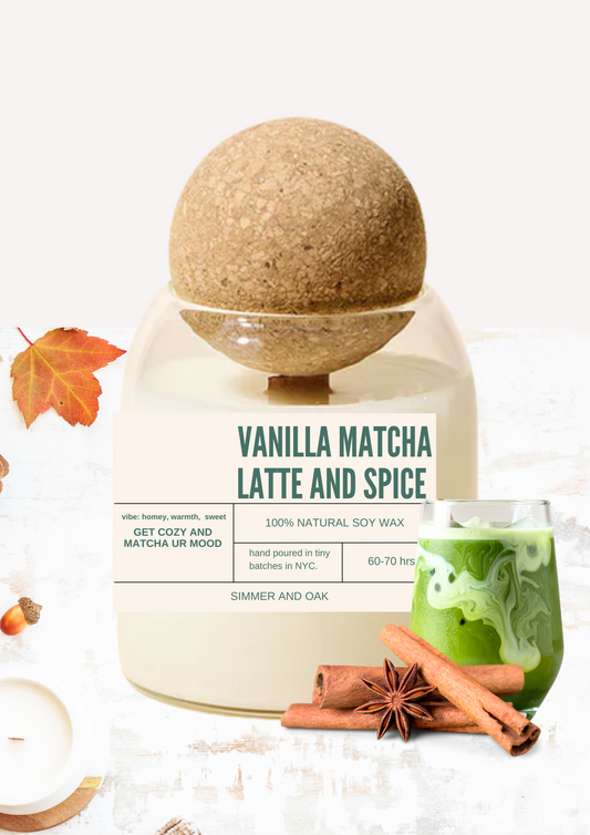 VANILLA MATCHA LATTE AND SPICE SOY CANDLE
