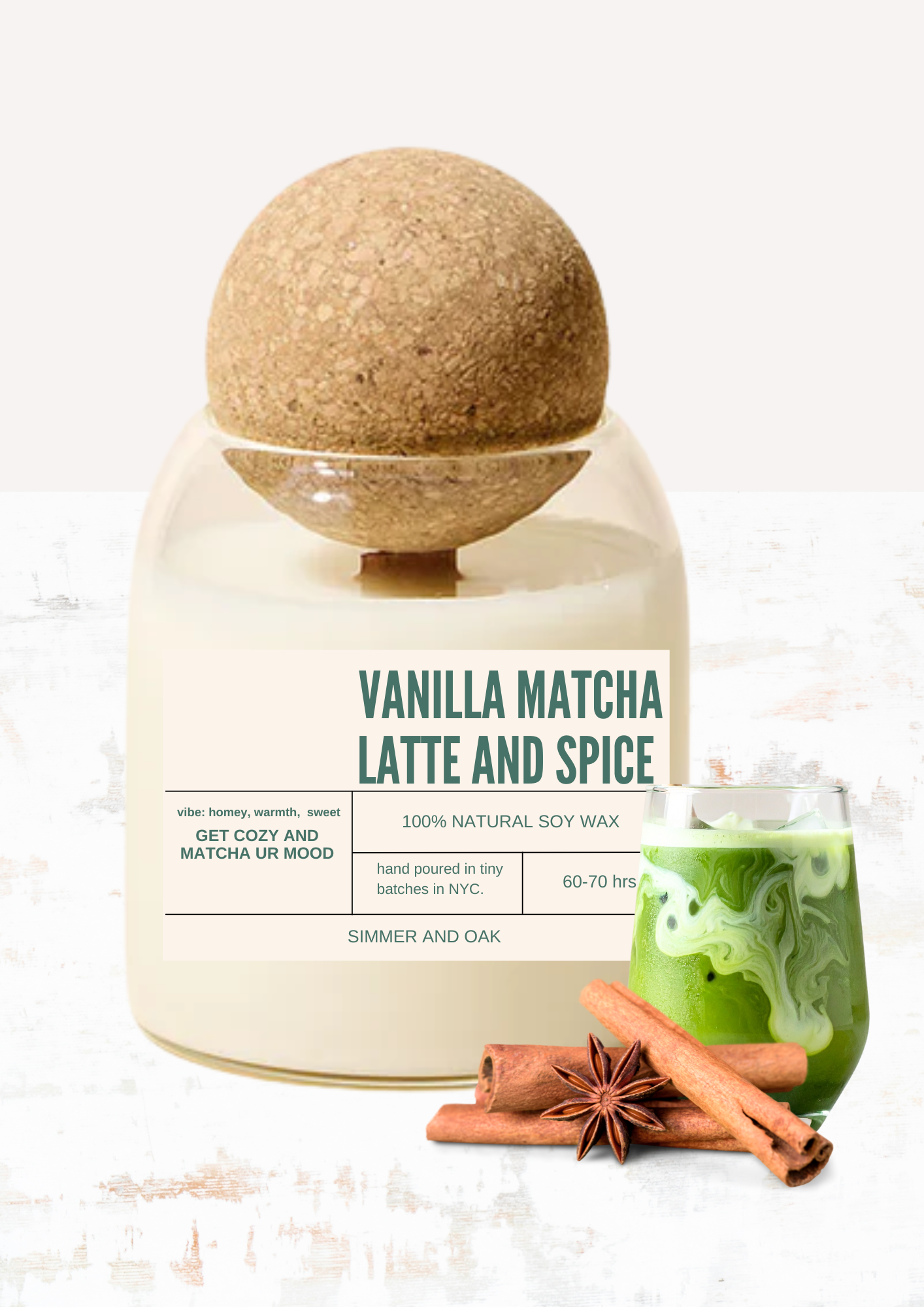 VANILLA MATCHA LATTE AND SPICE SOY CANDLE